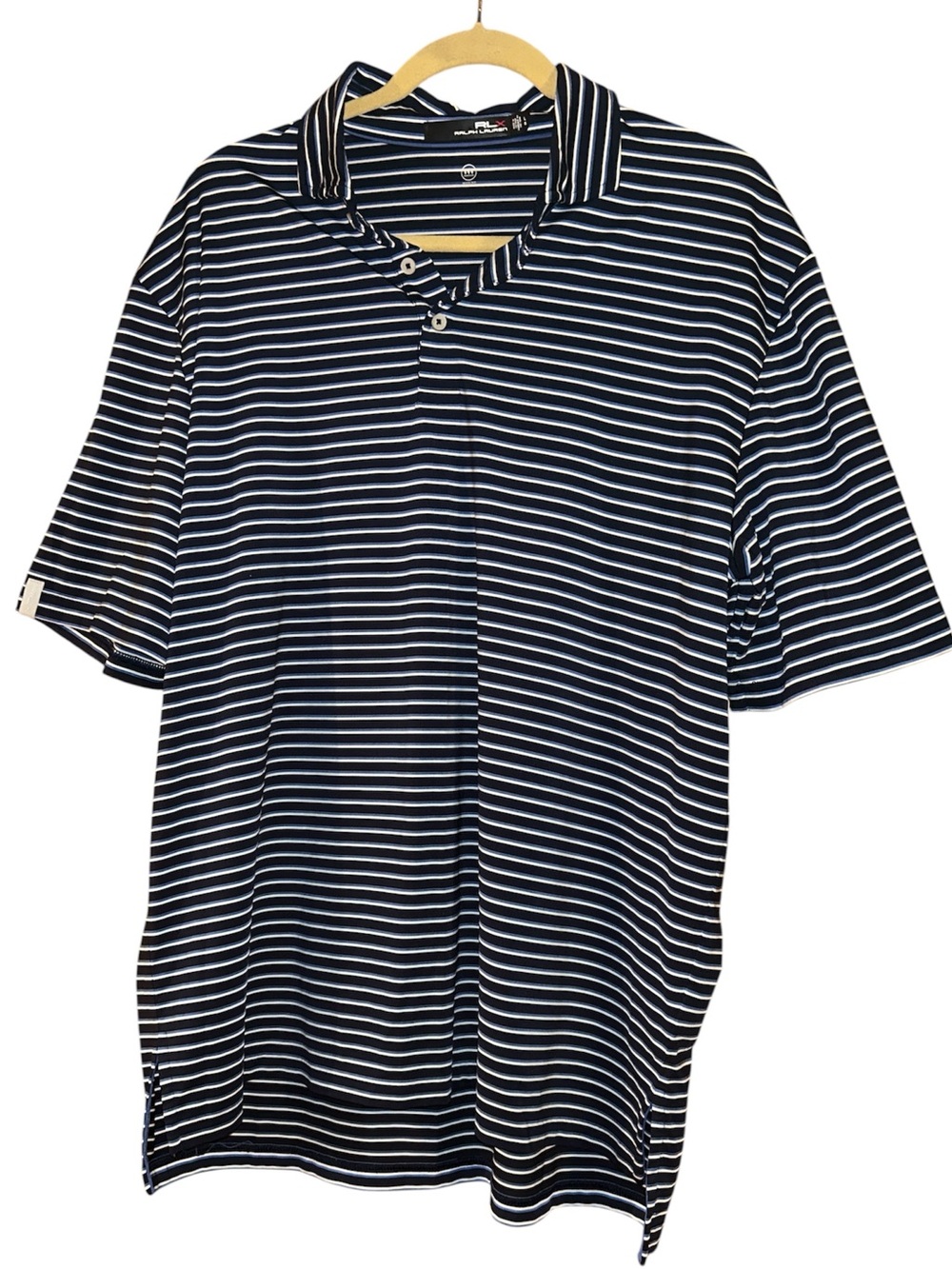 RLX Ralph Lauren Striped Classic Fit Performance Golf Polo | Size L